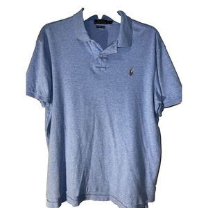 Polo Ralph Lauren Pima Soft Touch Short Sleeve Polo Shirt Men’s Size Large Blue